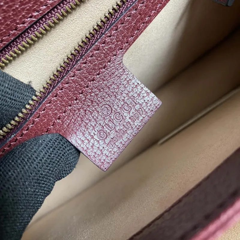 Gucci 651055 Ophidia GG small top handle bag Wine Red