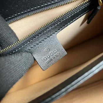 Gucci 651055 Ophidia GG small top handle Crocodile Leather bag Black