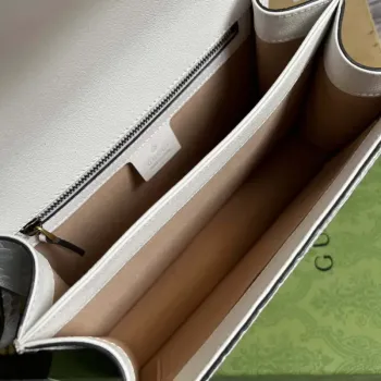 Gucci 651055 Ophidia GG small top handle Crocodile Leather bag White