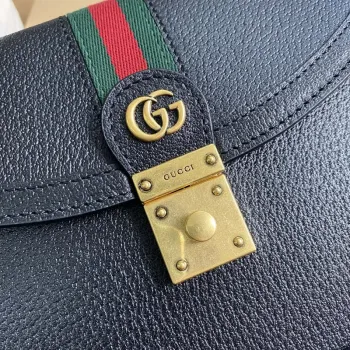 Gucci 651055 Ophidia GG small top handle Leather bag Black