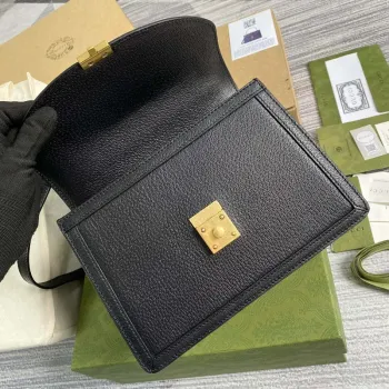 Gucci 651055 Ophidia GG small top handle Leather bag Black
