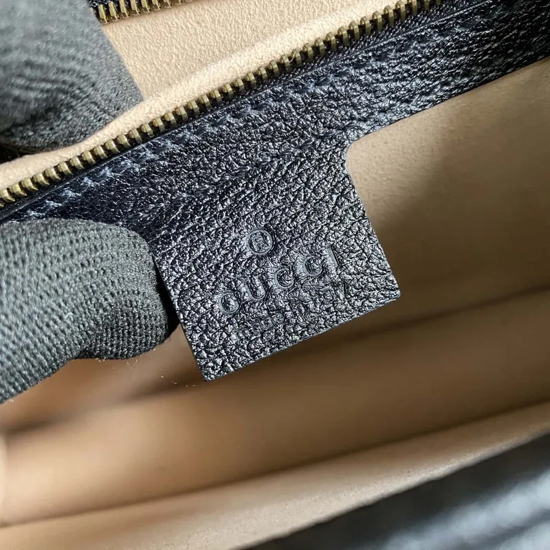 Gucci 651055 Ophidia GG small top handle Leather bag Black