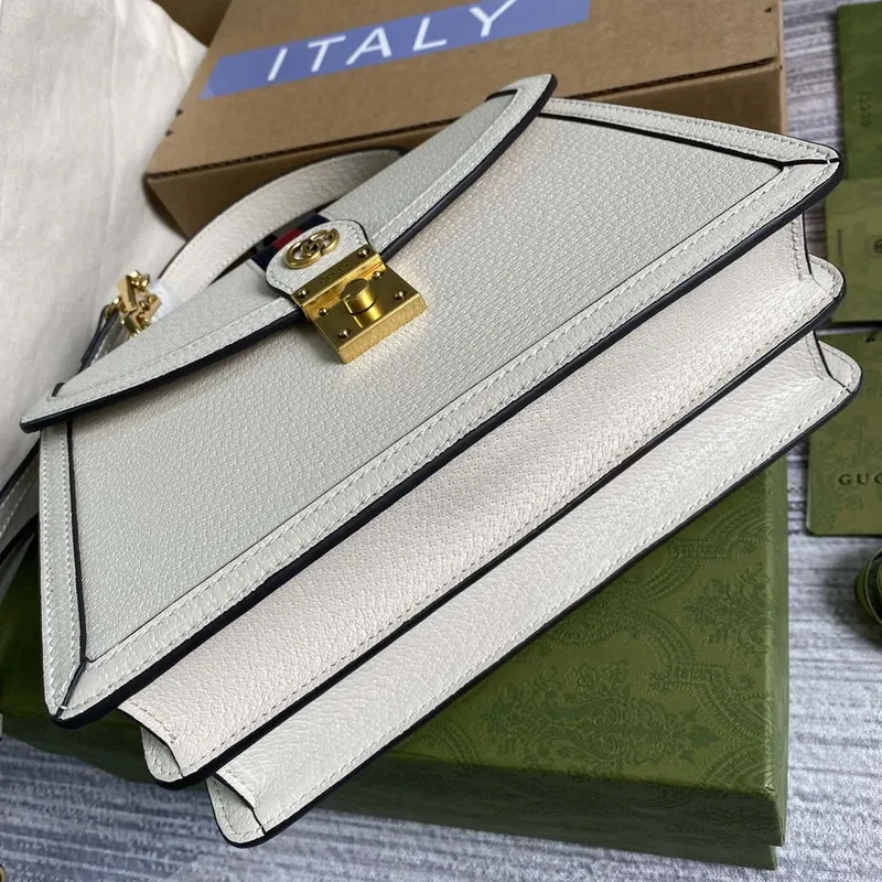Gucci 651055 Ophidia GG small top handle Leather bag White