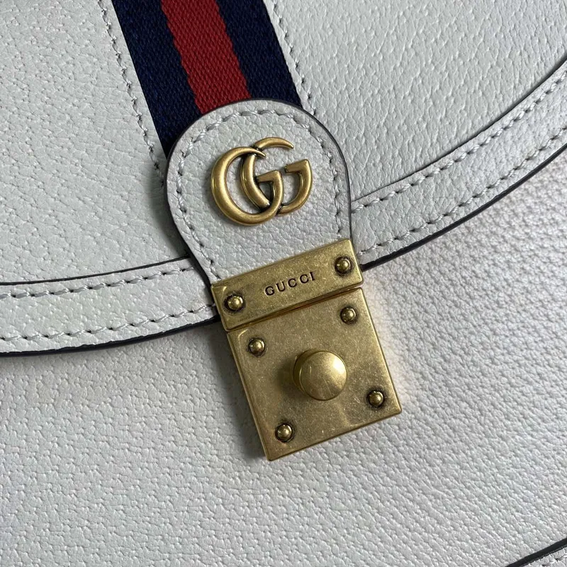 Gucci 651055 Ophidia GG small top handle Leather bag White