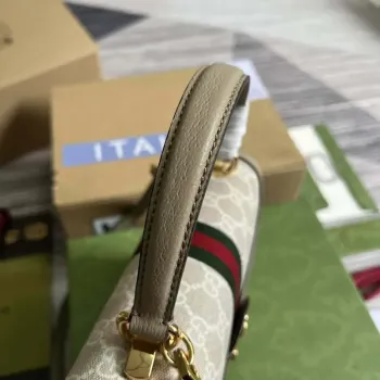 Gucci Ophidia GG small top handle bag 651055 Beige and White