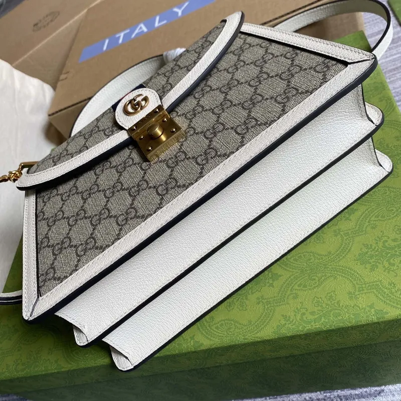 Gucci Ophidia GG small top handle bag 651055 Beige and White