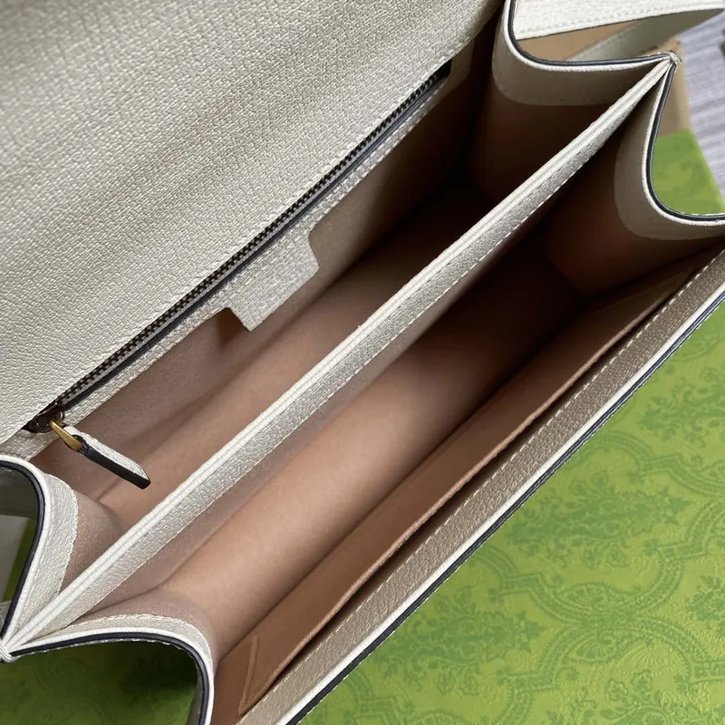 Gucci Ophidia GG small top handle bag 651055 Beige and White