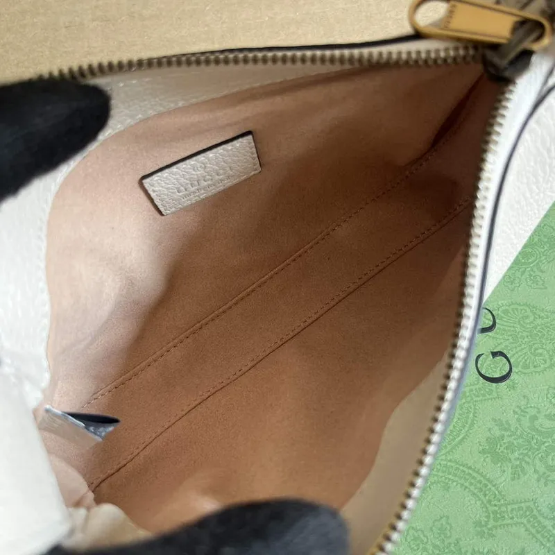 Gucci 739076 Aphrodite shoulder bag with Double G White