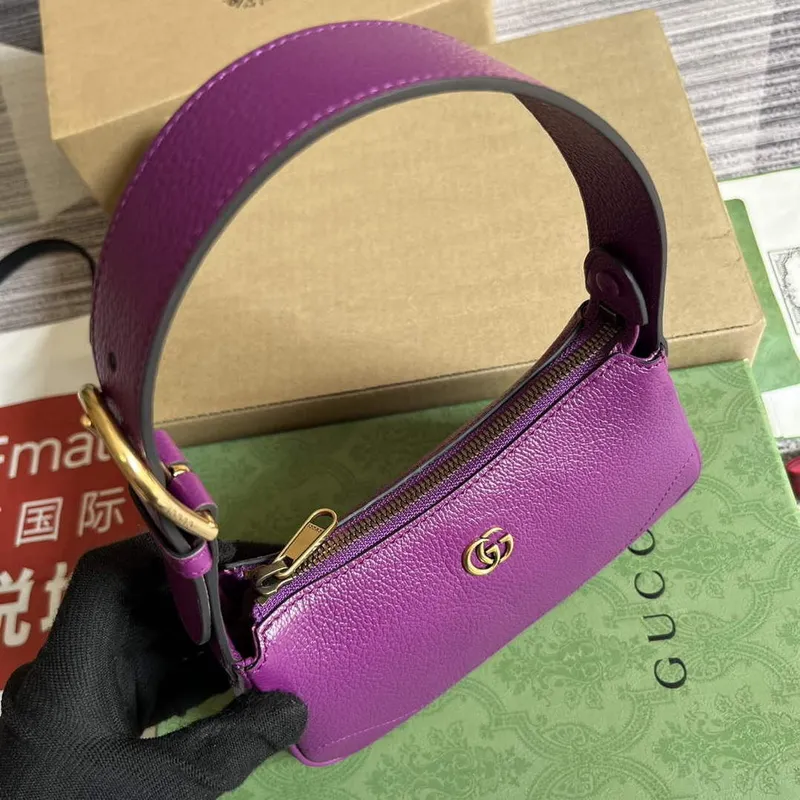 Gucci 739076 Aphrodite shoulder bag with Double G Purple