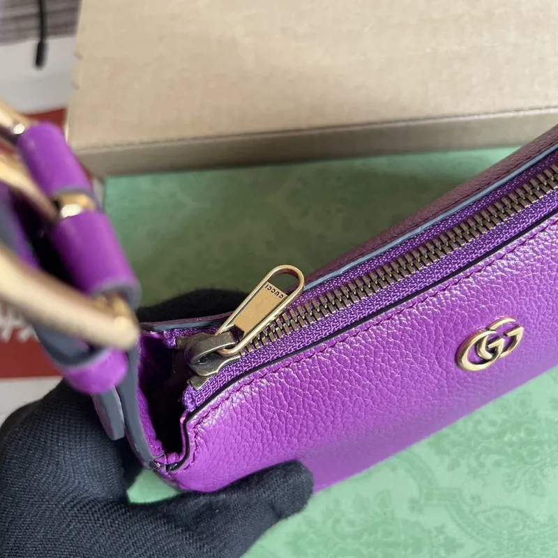 Gucci 739076 Aphrodite shoulder bag with Double G Purple