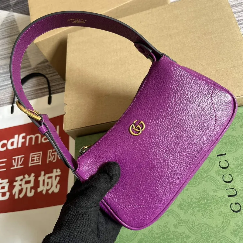 Gucci 739076 Aphrodite shoulder bag with Double G Purple