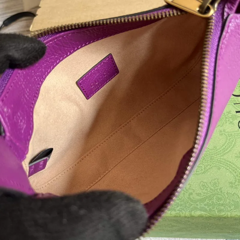 Gucci 739076 Aphrodite shoulder bag with Double G Purple