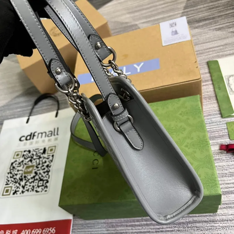 Gucci 696123 GG Marmont Matelassé Mini Bag Gray