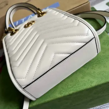 Gucci 696123 GG Marmont Matelassé Mini Bag White