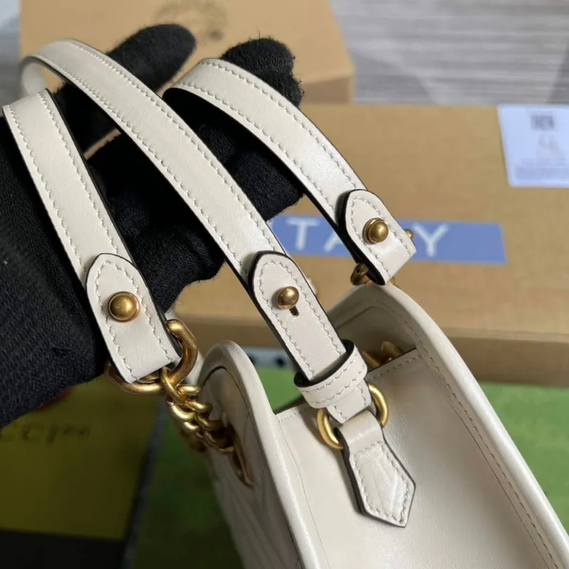 Gucci 696123 GG Marmont Matelassé Mini Bag White