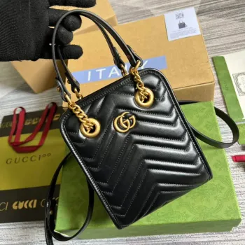 Gucci 696123 GG Marmont Matelassé Mini Bag Black
