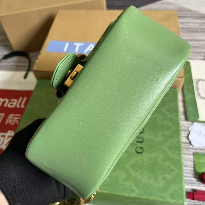 Gucci 739682 GG Marmont Matelassé mini tote bag Light green
