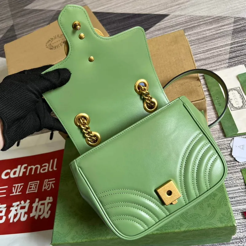 Gucci 739682 GG Marmont Matelassé mini tote bag Light green