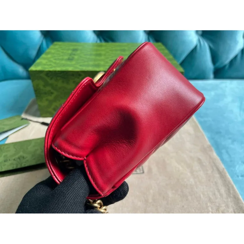 Gucci 739682 GG Marmont Matelassé mini tote bag Red