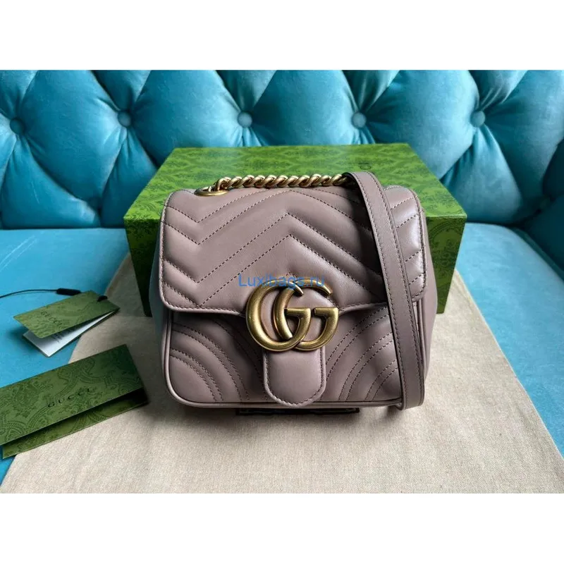 Gucci 739682 GG Marmont Matelassé mini tote bag milk tea