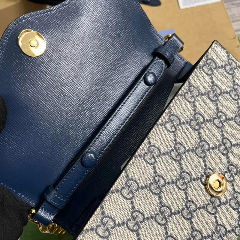 Gucci 724713 Gucci Horsebit 1955 mini bag Beige and blue