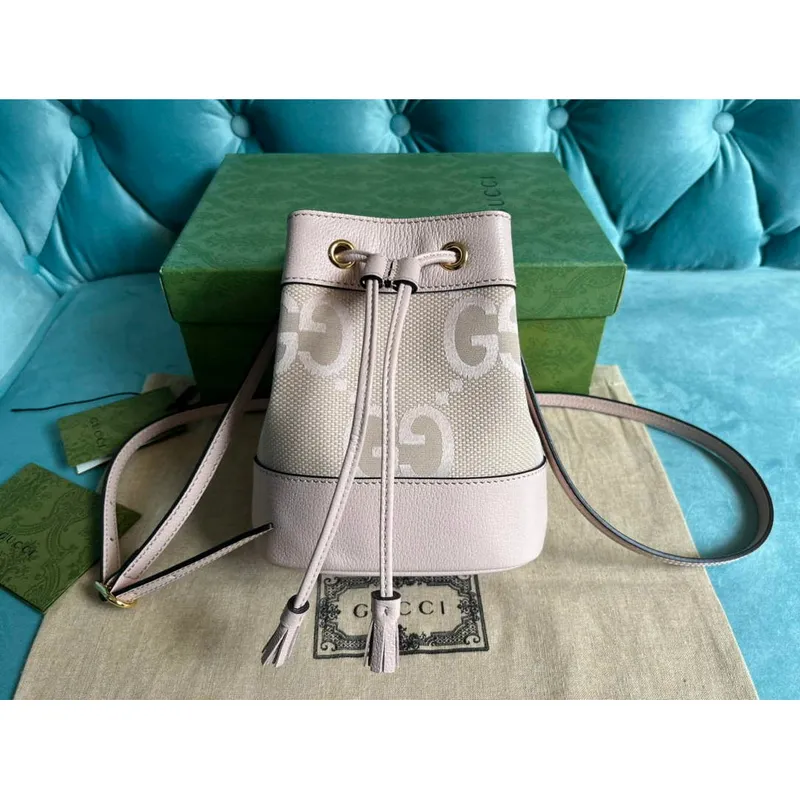 Gucci 550620 Ophidia jumbo GG mini bucket bag Light pink