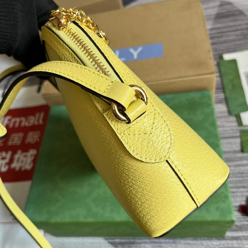 Gucci 499621 Ophidia small shoulder bag with Double G yellow