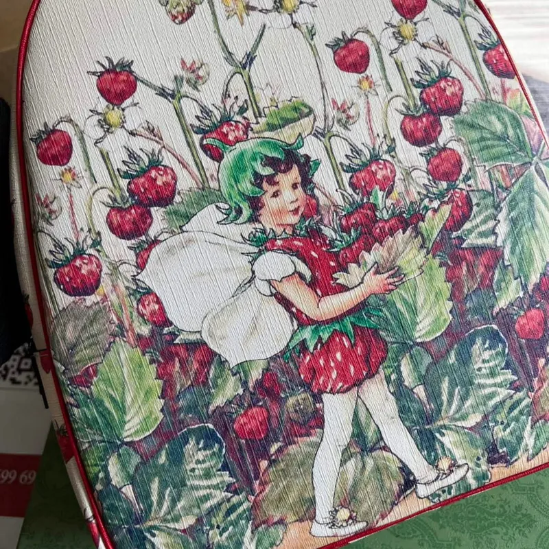 Gucci 433578 Children’s Fairy Print Backpack Red