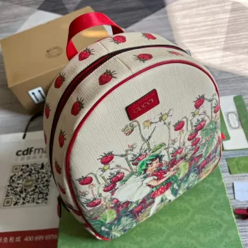 Gucci 433578 Children’s Fairy Print Backpack Red