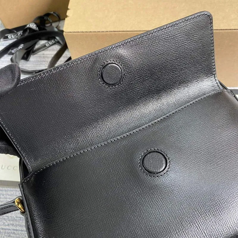 Gucci 645454 Gucci Horsebit 1955 Small Shoulder Bag Black