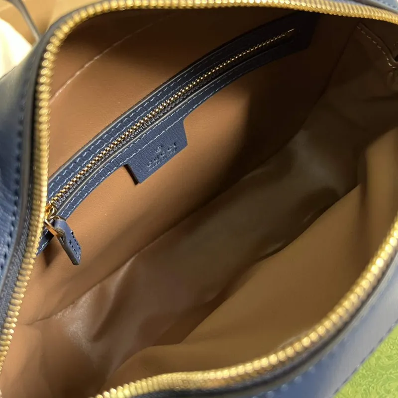 Gucci 645454 Gucci Horsebit 1955 Small Shoulder Bag Beige Blue