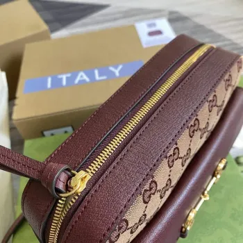 Gucci 645454 Gucci Horsebit 1955 Small Shoulder Bag Wine Red