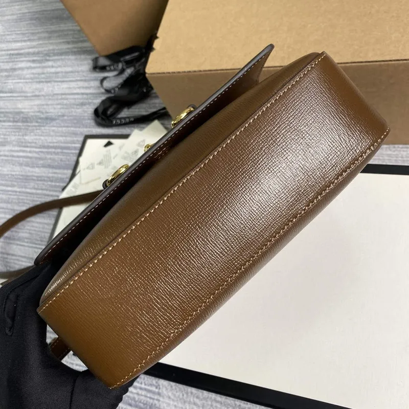 Gucci 645454 Gucci Horsebit 1955 Small Shoulder Bag Brown