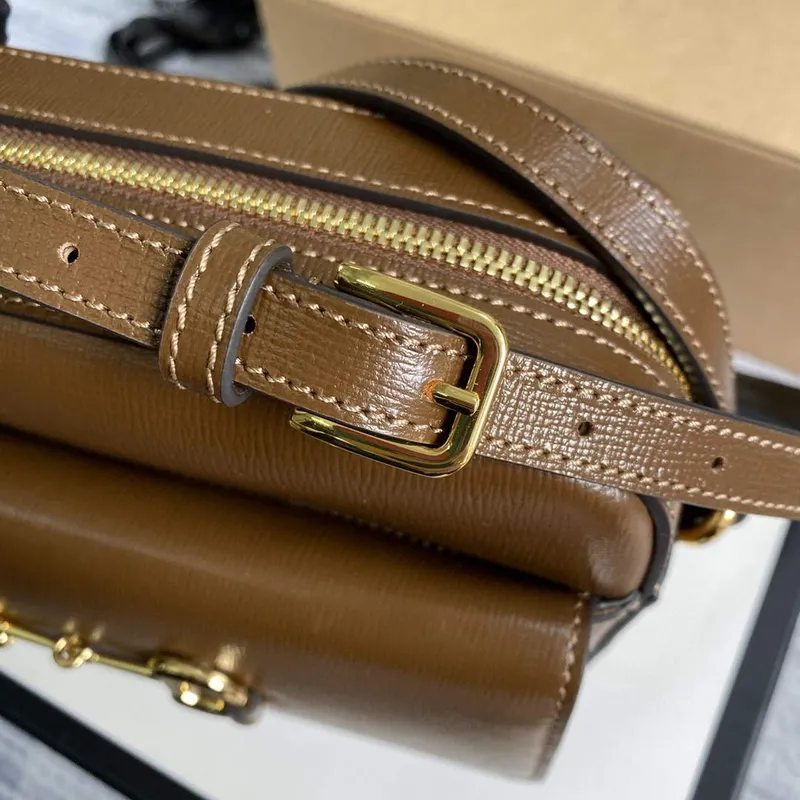 Gucci 645454 Gucci Horsebit 1955 Small Shoulder Bag Brown