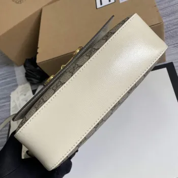Gucci 645454 GG Horsebit 1955 Small Shoulder Bag Beige
