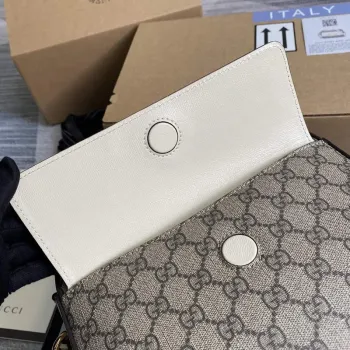 Gucci 645454 GG Horsebit 1955 Small Shoulder Bag Beige