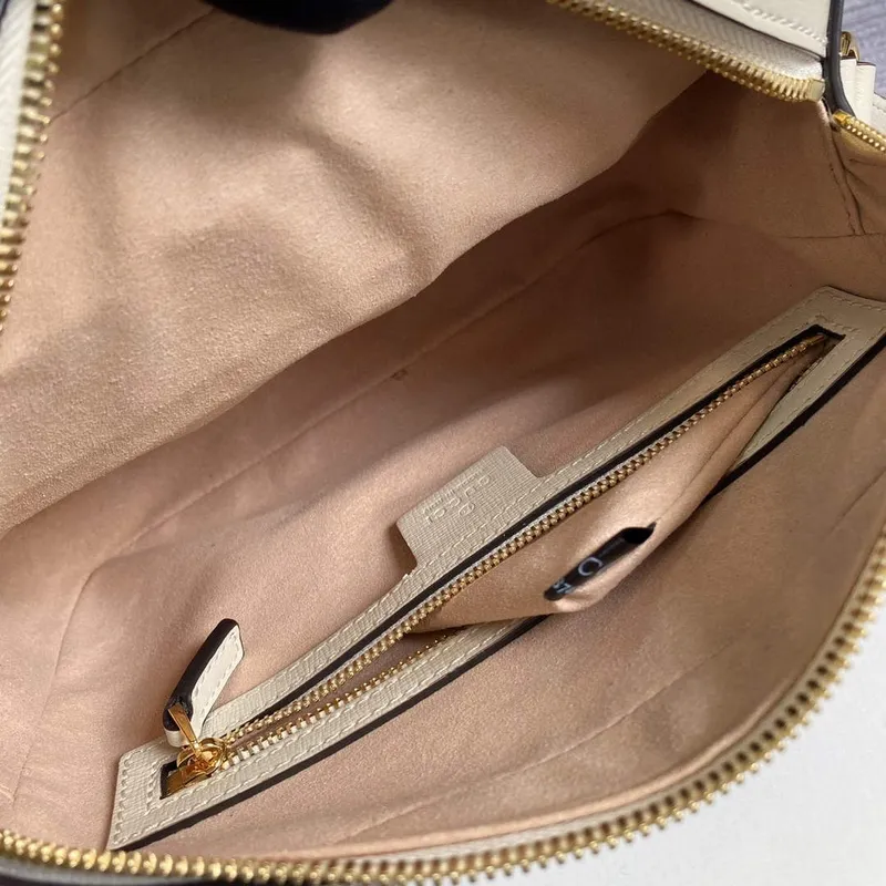 Gucci 645454 GG Horsebit 1955 Small Shoulder Bag Beige