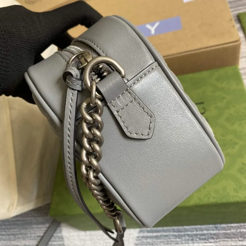 Gucci 447632 GG Marmont small shoulder bag Grey