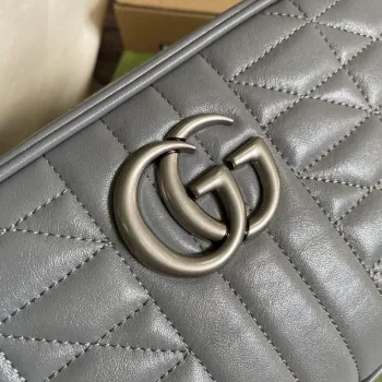 Gucci 447632 GG Marmont small shoulder bag Grey