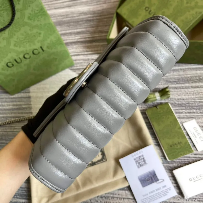 Gucci 474575 GG Marmont mini bag Grey