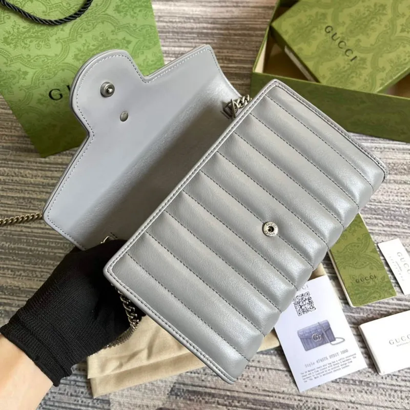 Gucci 474575 GG Marmont mini bag Grey