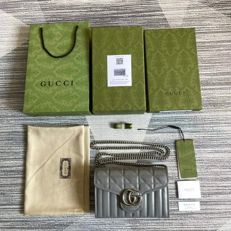 Gucci 474575 GG Marmont mini bag Grey