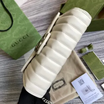 Gucci 474575 GG Marmont mini bag White