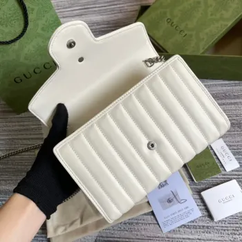 Gucci 474575 GG Marmont mini bag White