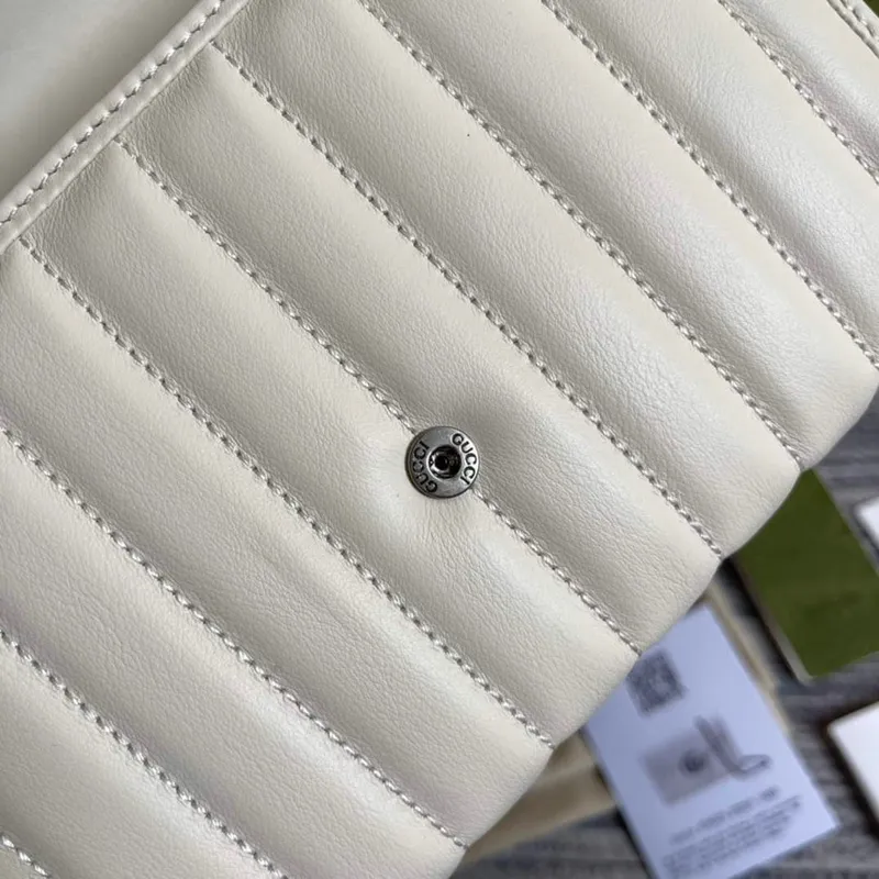 Gucci 474575 GG Marmont mini bag White