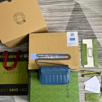 Gucci 476433 GG Marmont Super Mini Bag Blue