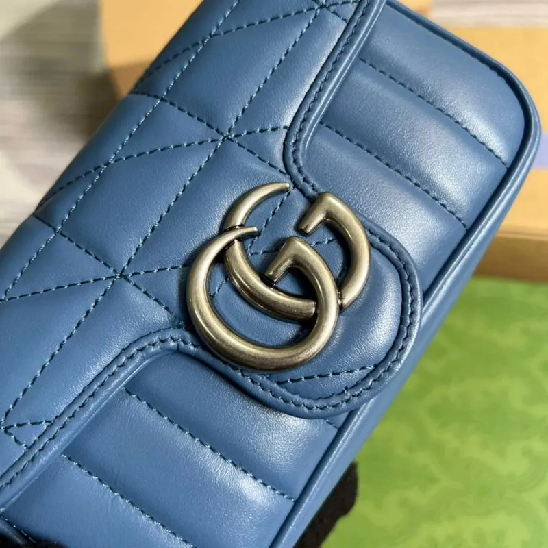 Gucci 476433 GG Marmont Super Mini Bag Blue
