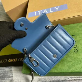 Gucci 476433 GG Marmont Super Mini Bag Blue