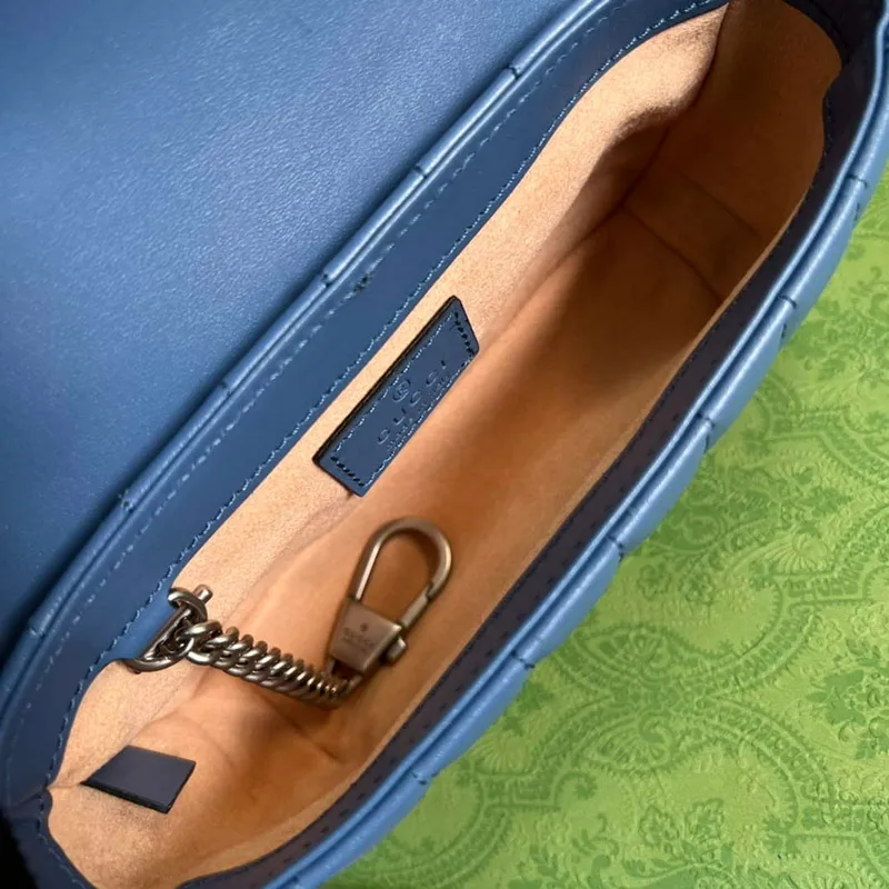 Gucci 476433 GG Marmont Super Mini Bag Blue
