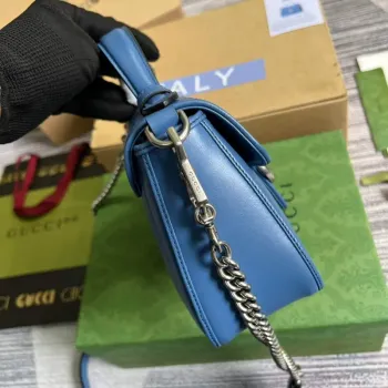 Gucci 583571 GG Marmont mini top handle bag Blue